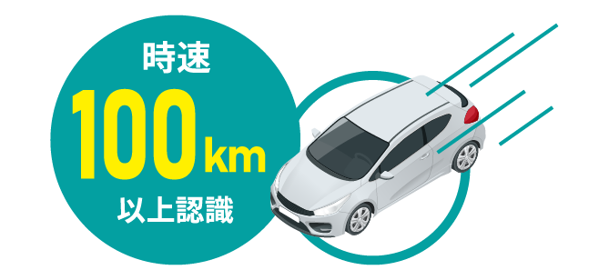 走行車両は時速100km以上認識