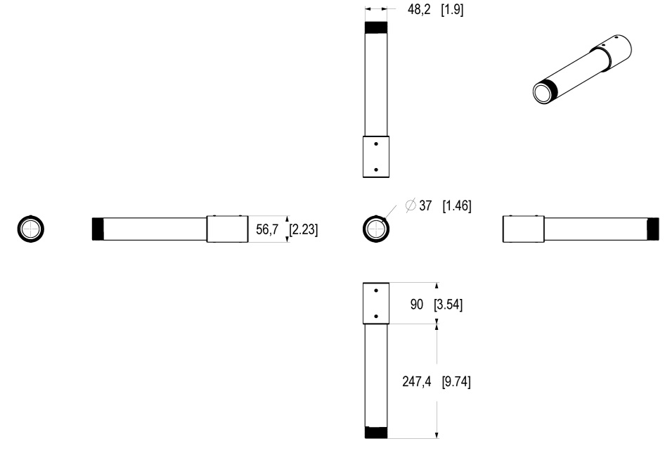 AXIS TP3908-E Extension Pipe
