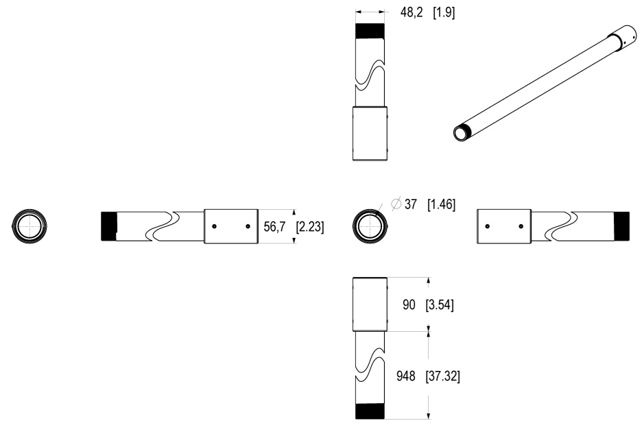 AXIS TP3908-E Extension Pipe 100cm